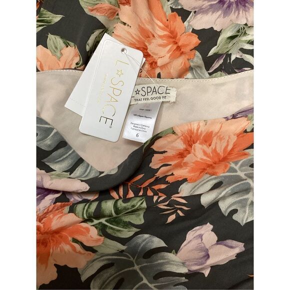 New. L*SPACE floral one shoulder maxi dress. Size 6. Retail $150 - Picture 14 of 15